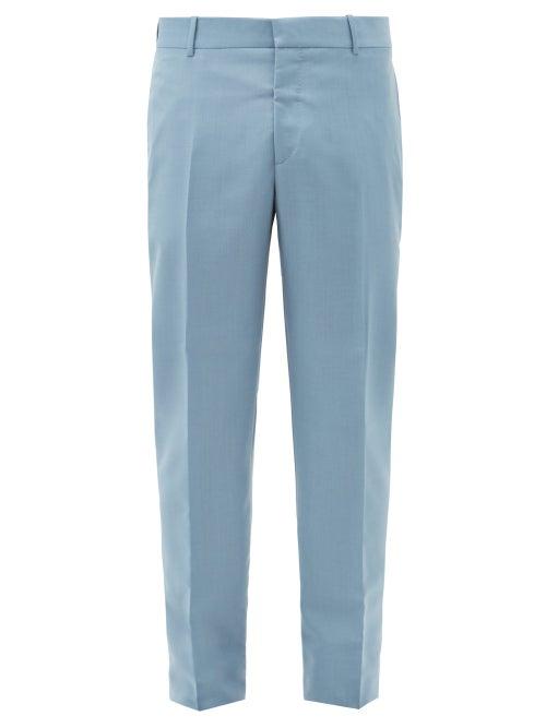 Matchesfashion.com Alexander Mcqueen - Slim-leg Wool-blend Trousers - Mens - Light Blue