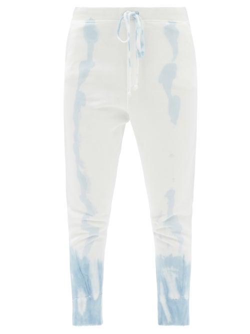 Matchesfashion.com Nili Lotan - Nolan Tie-dye Cotton-jersey Track Pants - Womens - Light Blue