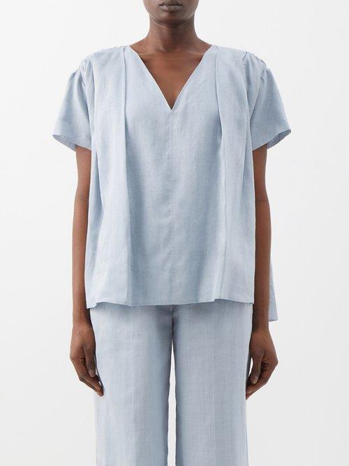 Joseph - Fletcher Ramie Blouse - Womens - Light Blue