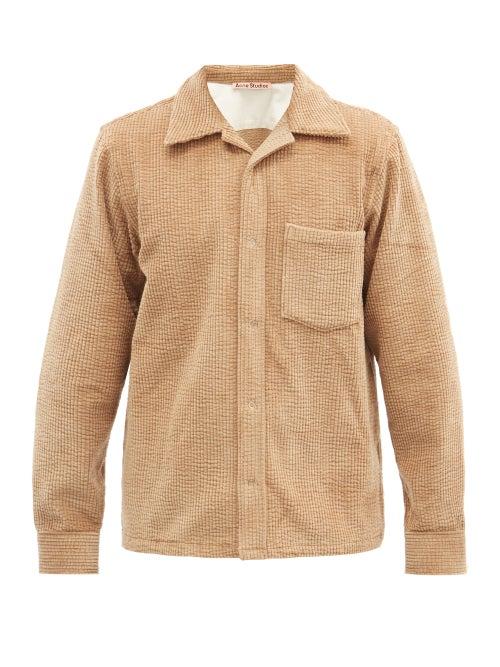 Matchesfashion.com Acne Studios - Denver Patch-pocket Cotton-blend Corduroy Shirt - Mens - Beige