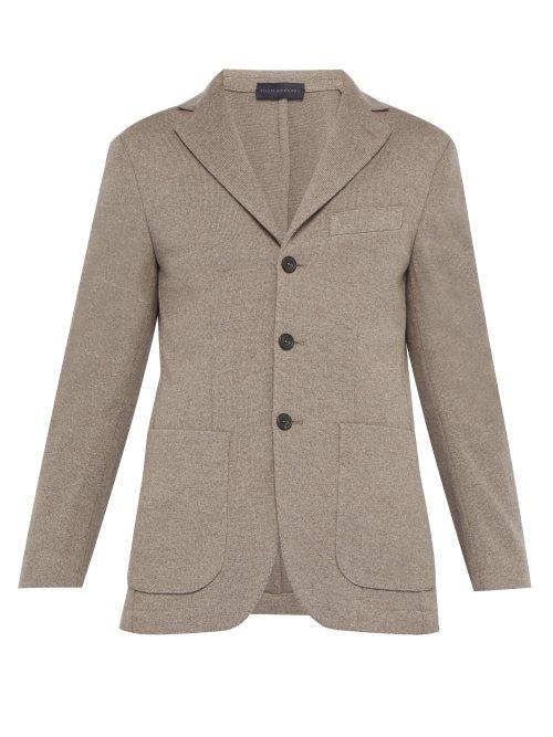 Matchesfashion.com Thom Sweeney - Single Breasted Knitted Wool Blazer - Mens - Light Brown