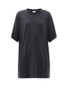 Matchesfashion.com Raey - Long-line Cotton-jersey T-shirt - Womens - Black