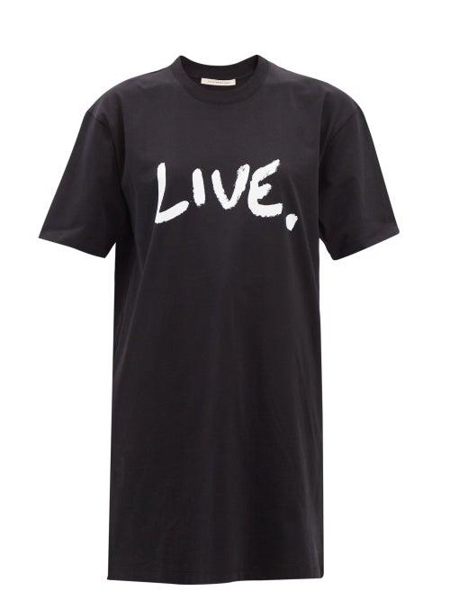 Christopher Kane - Live Logo-print Cotton-jersey T-shirt - Womens - Black