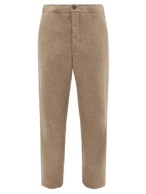 Oliver Spencer - Drawstring-waist Wool Trousers - Mens - Beige