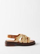 Clergerie - Alana Crossover-strap Raffia Sandals - Womens - Beige