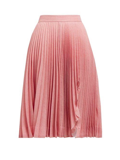 Matchesfashion.com Calvin Klein 205w39nyc - Jaws Cut Out Pleated Skirt - Womens - Pink