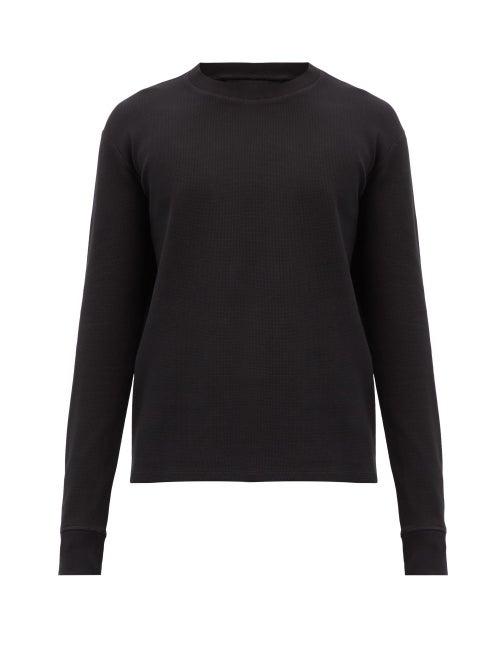 Matchesfashion.com Bottega Veneta - Cotton-blend Waffle-jersey Sweatshirt - Mens - Black