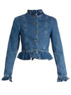 J.w.anderson Ruffle-trimmed Denim Jacket