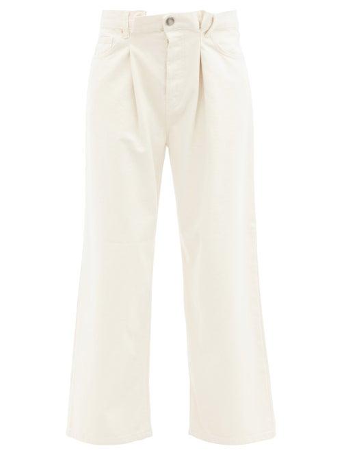 Ladies Rtw Raey - Fold Organic-cotton Dad Baggy Boyfriend Jeans - Womens - Ivory