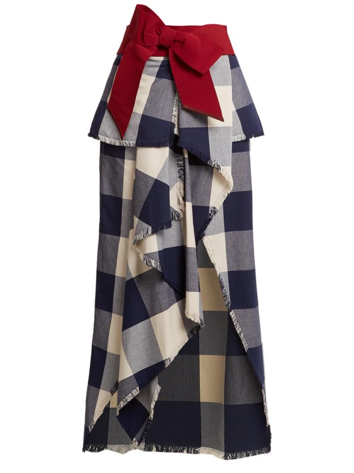 Johanna Ortiz El Crisol Cotton-plaid Maxi Skirt
