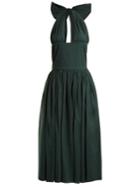 Rochas Tie-neck Stretch-cotton Dress