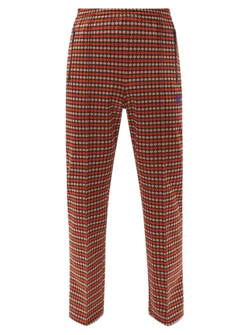Matchesfashion.com Needles - Geometric Dot-jacquard Track Pants - Mens - Brown