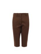 Matchesfashion.com Marine Serre - Crescent Moon-jacquard Wool-blend Shorts - Womens - Brown