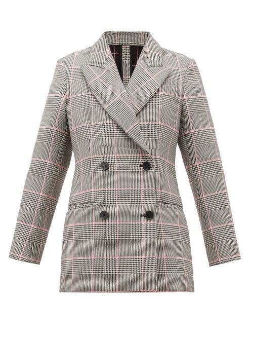 Matchesfashion.com Msgm - Glen Checked Cushioned Twill Blazer - Womens - Black Multi