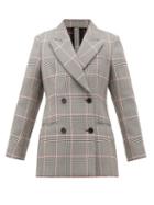 Matchesfashion.com Msgm - Glen Checked Cushioned Twill Blazer - Womens - Black Multi