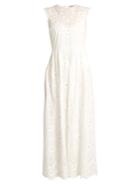 Redvalentino Floral-embroidered Cotton Dress
