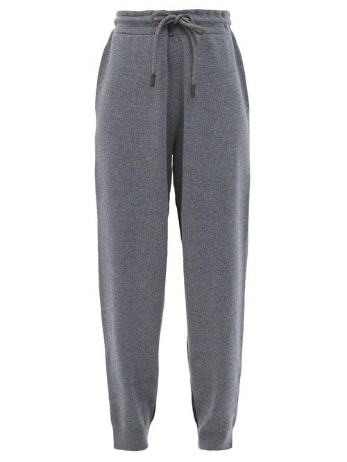 Matchesfashion.com Burberry - Fincham Two-tone Merino-wool Track Pants - Womens - Grey