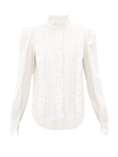 Matchesfashion.com See By Chlo - Pintucked-cotton Victoriana Blouse - Womens - Ivory
