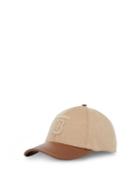 Matchesfashion.com Burberry - Logo-embroidered Leather-trimmed Felt Baseball Cap - Mens - Beige