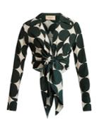 Adriana Degreas Cacao Polka-dot Tie Top