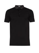 Lanvin Contrasting-collar Cotton-piqu Polo Shirt