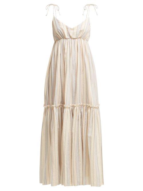 Matchesfashion.com Zimmermann - Bowie Striped Cotton Blend Dress - Womens - Multi