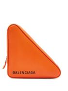 Matchesfashion.com Balenciaga - Triangle Pochette M Leather Clutch - Womens - Orange