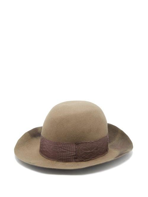 Matchesfashion.com Albertus Swanepoel - Sebastian Dip Dyed Felt Fedora - Mens - Brown