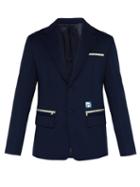Matchesfashion.com Prada - Logo Single Breasted Blazer - Mens - Navy