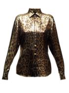 Matchesfashion.com Dolce & Gabbana - Leopard Print Lam Shirt - Womens - Leopard