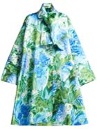 Richard Quinn Oversized A-line Floral-print Satin Coat