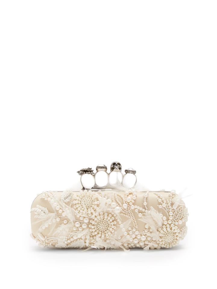 Alexander Mcqueen Faux-pearl Knuckle Box Clutch