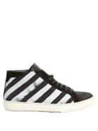 Off-white Striped High-top Nubuck-leather Trainers