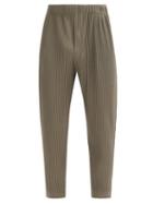 Matchesfashion.com Homme Pliss Issey Miyake - Technical Pleated-jersey Trousers - Mens - Khaki