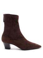 Ladies Shoes Aquazzura - Saint Honor Suede Ankle Boots - Womens - Brown