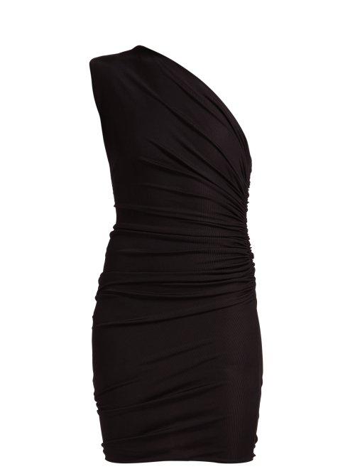 Matchesfashion.com Alexandre Vauthier - One Shoulder Ruched Mini Dress - Womens - Black