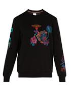 Matchesfashion.com Paul Smith - Mushroom Embroidered Cotton Sweatshirt - Mens - Black