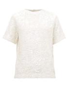 Matchesfashion.com Ashish - Hand Sequinned Cotton T Shirt - Womens - White