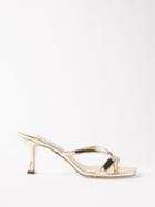 Jimmy Choo - Maelie 70 Mirrored-leather Sandals - Womens - Gold