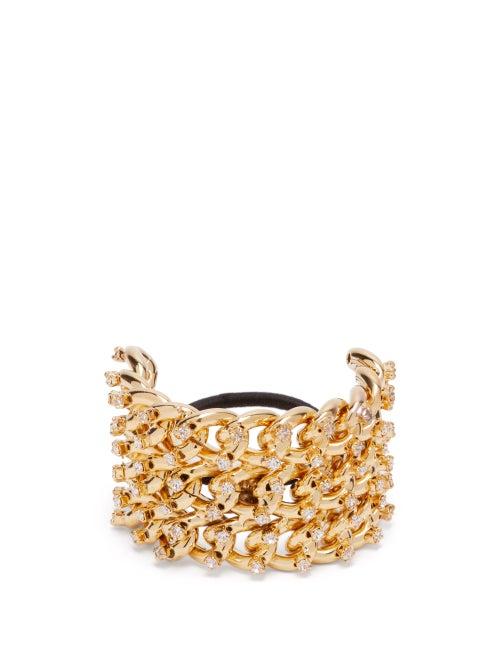 Matchesfashion.com Rosantica By Michela Panero - Liberta Crystal Stud Hair Tie - Womens - Gold
