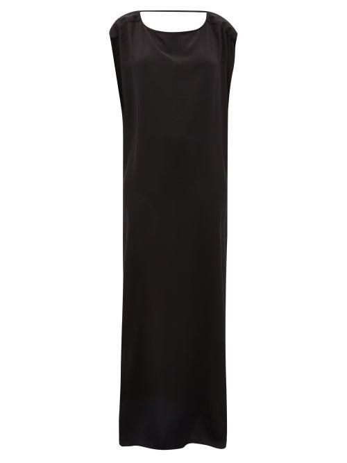 Matchesfashion.com Thea - The Gaia Cowl-back Silk-georgette Maxi Dress - Womens - Black