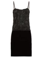 Matchesfashion.com William Vintage - Ysl 1985 Sequinned Top And Velvet Skirt - Womens - Black