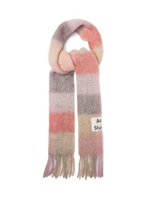 Matchesfashion.com Acne Studios - Vally Checked Scarf - Womens - Pink