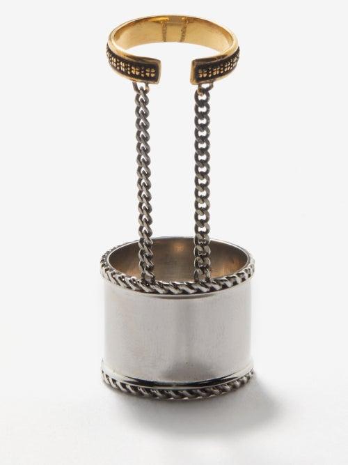 Alexander Mcqueen - Double-band Ring - Womens - Gold/silver
