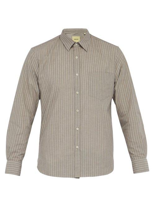 Matchesfashion.com De Bonne Facture - Striped Cotton Shirt - Mens - Grey