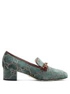 Gucci Ginger Logo-jacquard Velvet Loafers
