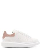 Matchesfashion.com Alexander Mcqueen - Embellished Low Top White Leather Trainers - Womens - Pink White