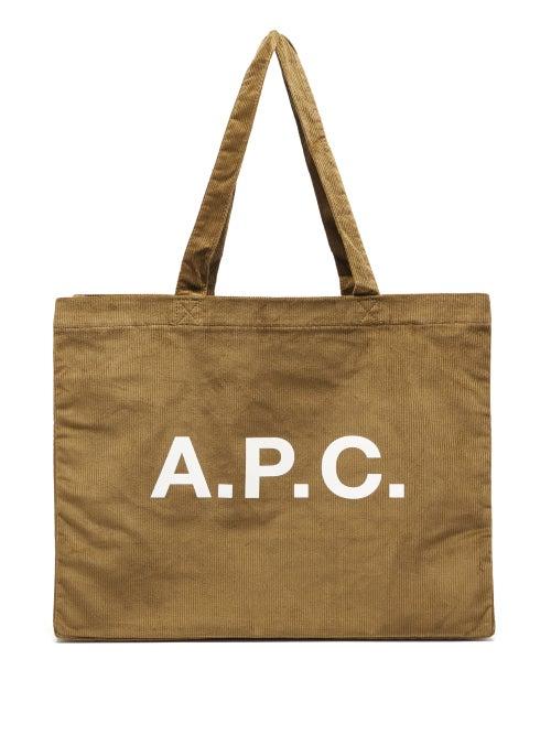 Matchesfashion.com A.p.c. - Diane Logo Cotton-blend Corduroy Tote - Womens - Khaki