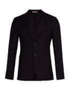 Matchesfashion.com Bottega Veneta - Notch Lapel Cotton Blend Blazer - Mens - Dark Navy