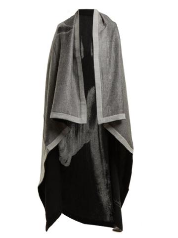 Matchesfashion.com Mary Mccartney - Horse Print Wool And Silk Blend Blanket Scarf - Womens - Black White